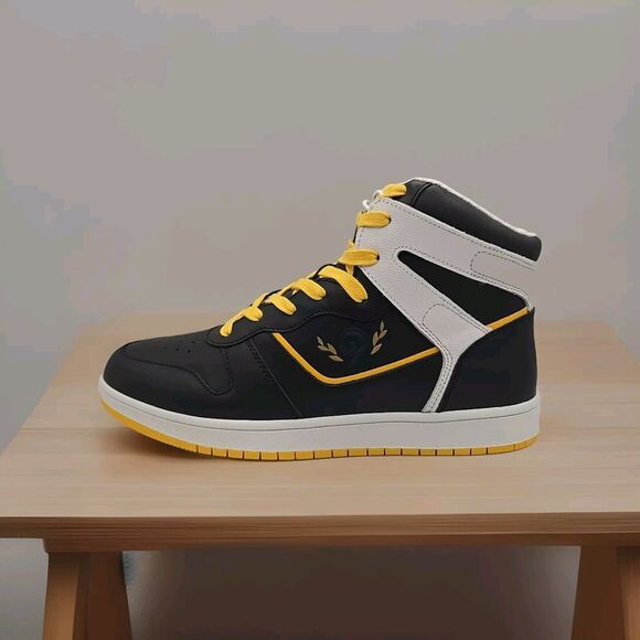 Official Program CTM-40 Mens High Top Sneakers Black Yellow Shoes US 9 NEW
